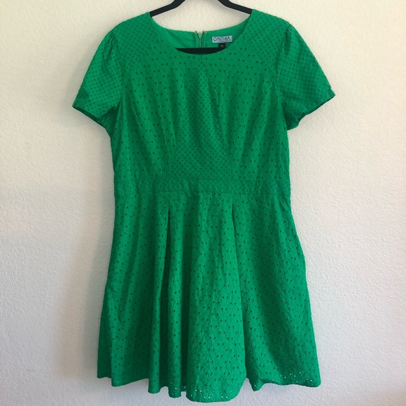 Cynthia Rowley Green Eyelet Cotton Dress - Picture 1 of 7